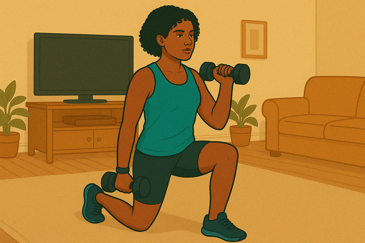 cartoon of a person exercising