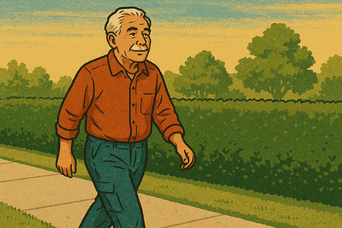 cartoon of person walking
